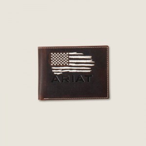 Brown Ariat Flag Bifold Wallet | 03CMXEGPZ