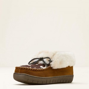 Brown Ariat Moccasin Bootie Slipper | 71PIHWURY