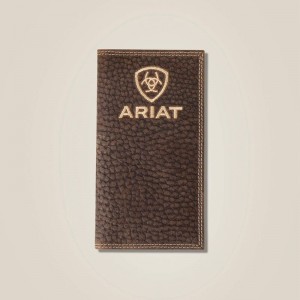 Brown Ariat Pebble Leather Rodeo Wallet | 56DXPUFAC