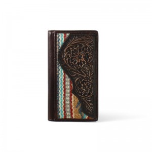 Brown Ariat Rug Floral Embossed Rodeo Wallet | 96SZGHDNP