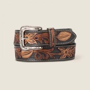 Brown Ariat Tooled Lt Leaves Belt | 28XLROJMV