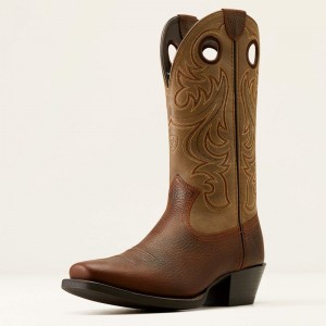 Brown Oiled Rowdy/Brown Bomber Ariat Sport Square Toe Cowboy Boot | 31UDVASPI