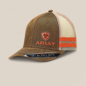 Brown Oilskin Ariat Structured Medium High Cap | 07HNMRPTV