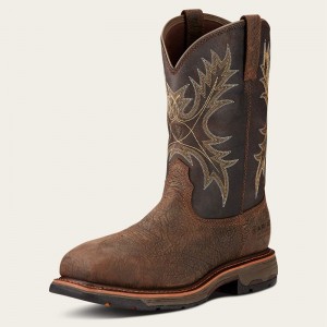 Bruin Brown Ariat Workhog Waterproof Composite Toe Work Boot | 63SVWLPKJ