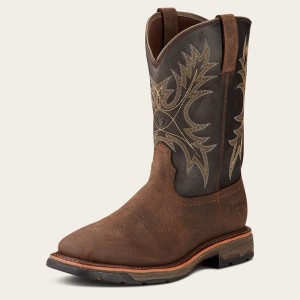 Bruin Brown Ariat Workhog Waterproof Work Boot | 08DJWOCZP