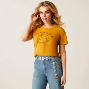 Buckhorn Heather Ariat Bootscape T-Shirt | 83YBXPTUJ