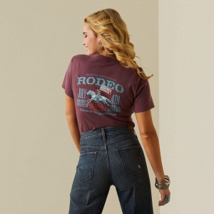 Burgundy Heather Ariat Rodeo Poster T-Shirt | 15FAJTDIR