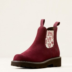 Burgundy Suede/Henhouse Ariat Fatbaby Chelsea Western Boot | 56EMIQVNX