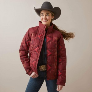 Burnt Rose Print Ariat Crius Insulated Jacket | 53RTVOGWM