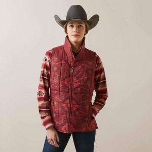 Burnt Rose Print Ariat Crius Insulated Vest | 01HTSRFWD