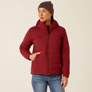 Cabernet Ariat Rebar Valkyrie Stretch Canvas Insulated Jacket | 74YSOJLRG