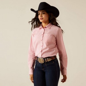 Camellia Rose Stripe Ariat Kirby Stretch Shirt | 96ZLNPIWJ