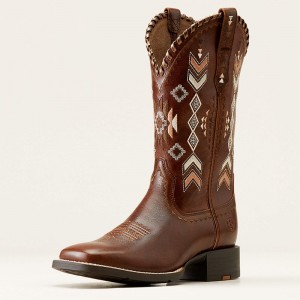 Canyon Tan Ariat Round Up Skyler Western Boot | 98UMTFNSL