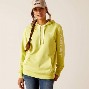 Celery Green Ariat Logo Hoodie | 89YQMCKBH