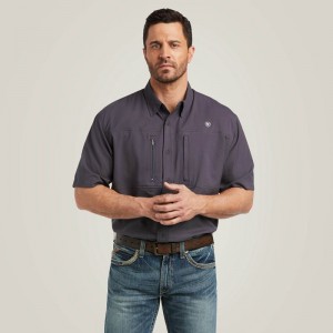 Charcoal Ariat Venttek Classic Fit Shirt | 64MZEKIDF