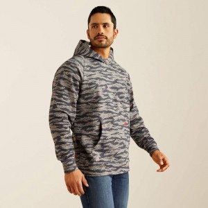 Charcoal Grey Camo Ariat Fr Smoke Hoodie | 89KECTYHL