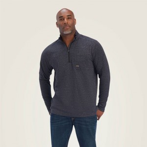 Charcoal Heather Ariat Rebar Foundation 1/4 Zip Shirt | 63VUBWGEK