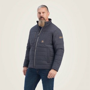 Charcoal Heather Ariat Rebar Valiant Stretch Canvas Water Resistant Insulated Jacket | 01VAOWUTL