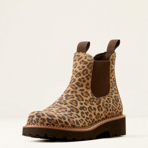 Cheetah/Chocolate Ariat Fatbaby Chelsea Western Boot | 45PCHEWXO