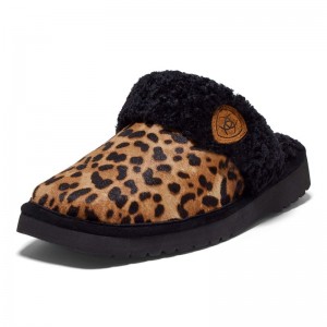 Cheetah Hair On Ariat Jackie Square Toe Slipper | 23LVEOMCS