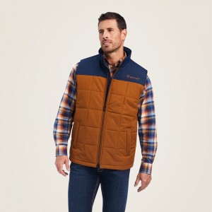 Chestnut/Navy Ariat Crius Insulated Vest | 98XESLAQZ