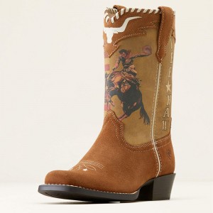 Chestnut Suede/American Cowboy Ariat Bk Futurity Rodeo Quincy Western Boot | 32VERHNJP