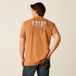 Chipmunk Ariat Horizon Oasis T-Shirt | 18BTWMHGC