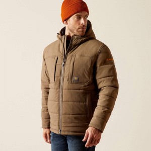 Chocolate Chip Ariat Rebar Winter Valiant Ripstop Insulated Jacket | 69ONZXUIQ