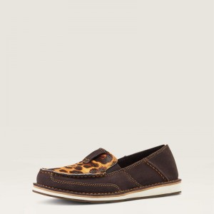 Chocolate Suede/Leopard Hair-On Ariat Cruiser | 36ELMTNBX