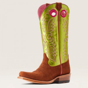 Cognac Roughout Ariat Futurity Boon Western Boot | 16RCUZMLO