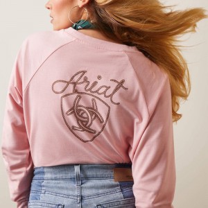 Coral Blush Ariat Ropey Shield Tee | 86SJORVMB