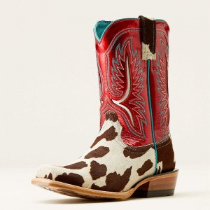 Cowtown Hair On/Ruby Red Patent Ariat Futurity Colt Western Boot | 85LUSZMKI