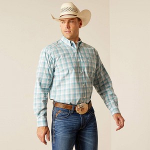 Dark Blue Ariat Pro Series Edward Classic Fit Shirt | 73QTJKBEU