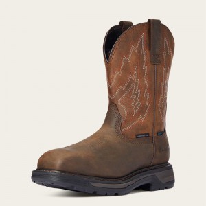 Dark Brown Ariat Big Rig Waterproof Composite Toe Work Boot | 59TOPGIJF