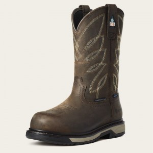 Dark Brown Ariat Riveter Csa Waterproof Composite Toe Work Boot | 48AYUHTGW