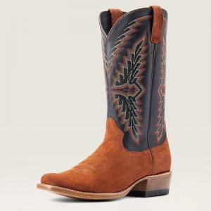 Dark Copper Roughout Ariat Futurity Showman Western Boot | 97MEIVPYT