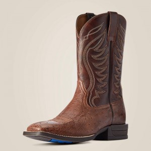 Dark Tabac Smooth Quill Ostric Ariat Reckoning Western Boot | 65EDIGPWZ