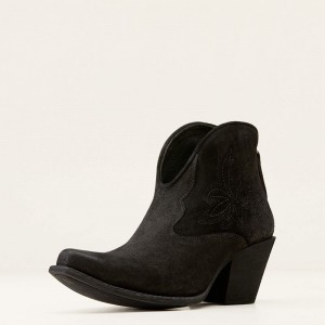 Distressed Black Suede Ariat Layla Western Boot | 51JMUQHOA