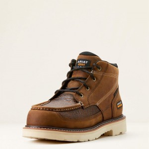 Distressed Brown/Sharkskin Print Ariat Rebar Lift Chukka Composite Toe Work Boot | 38BJTYUOH