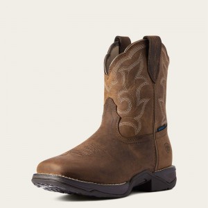 Distressed Brown Ariat Anthem Shortie Ii Waterproof Western Boot | 20NYCLRSB