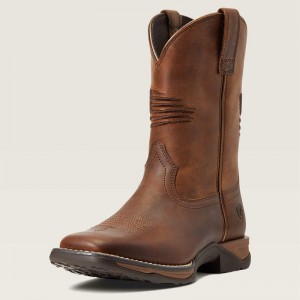 Distressed Brown Ariat Bk Anthem Patriot Western Boot | 52DEJASWV