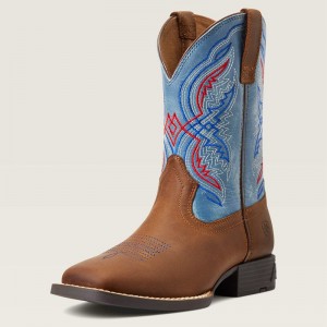 Distressed Brown Ariat Bk Double Kicker Western Boot | 34CJHUDTL