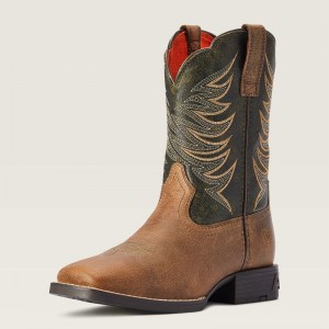 Distressed Brown Ariat Bk Youth Firecatcher Western Boot | 42HGZERXM