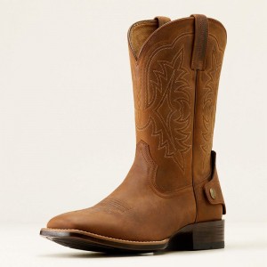 Distressed Brown Ariat Ryden Ultra Ez Zip Cowboy Boot | 76GQMRFWK