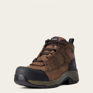 Distressed Brown Ariat Telluride Work Waterproof Composite Toe Work Boot | 63ADXOTHC