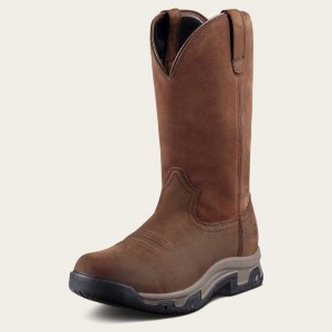 Distressed Brown Ariat Terrain Pull On Waterproof Boot | 17BWQZSYN