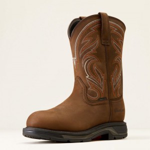 Distressed Brown Ariat Workhog Xt Carbon Toe Work Boot | 74XKJDTRE