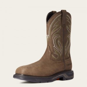 Distressed Brown Ariat Workhog Xt Cottonwood Carbon Toe Work Boot | 19PDZHQAO