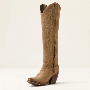 Distressed Dijon Suede Ariat Laramie Stretchfit Western Boot | 94NTDBWSA