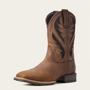 Distressed Tan Ariat Hybrid Venttek Western Boot | 23ETLUBOG